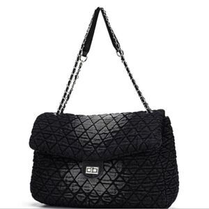 🐢  Adriana Puffy Bag. Black and Grey. Large 2 way. NWOT
